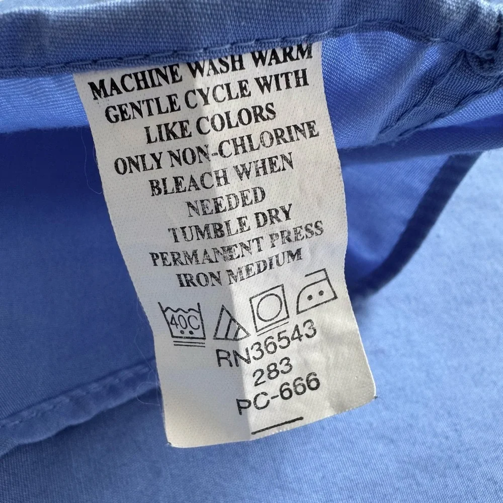 Arrow Wrinkle Free Half Sleeve Blue Men's Shirt Size 16-16 1/2 Large - Picture 5 of 11